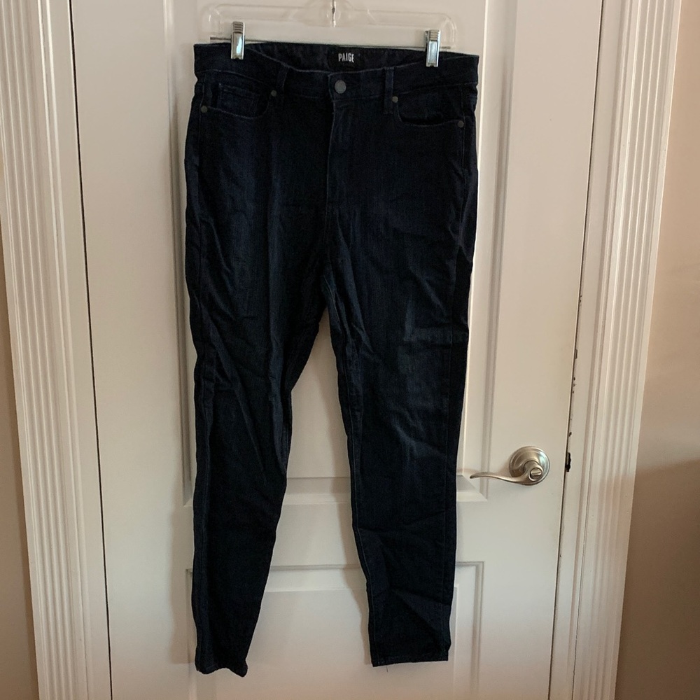 PAIGE Deep Dark Blue Horton Straight Jeans